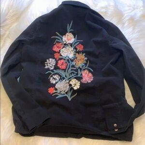 EUC Size XS Jacket with embroidered flowers D3